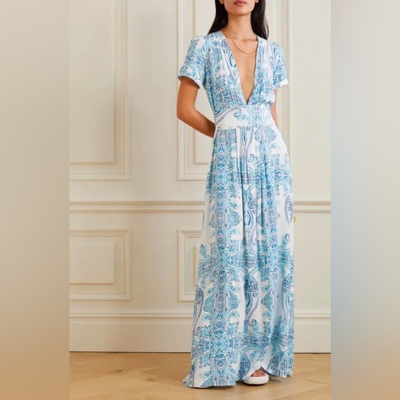 Melissa Odabash Petunia Belted Printed Ecovero Maxi Dress - Picture 1 of 8